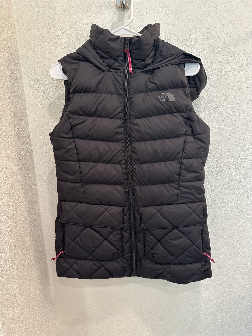 The North Face Black Quilted Women’s Hooded Puffer Vest with Removable Fur